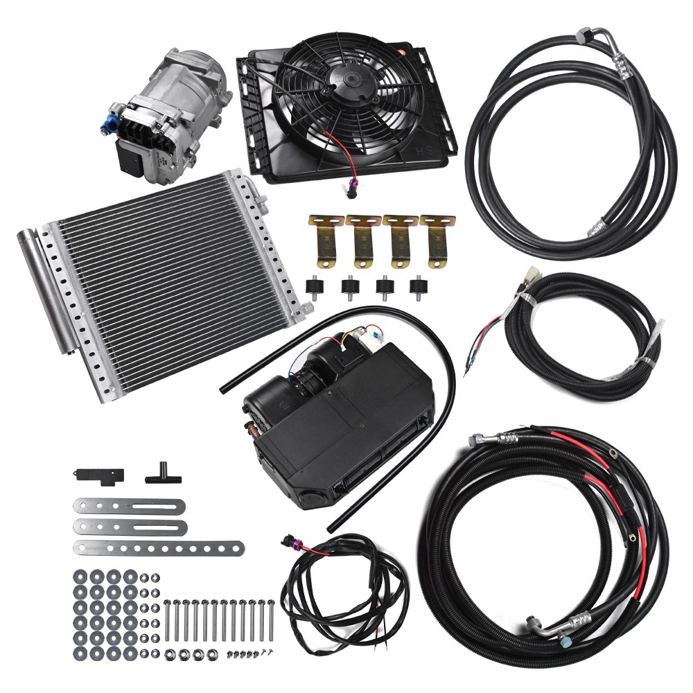 12V Universal Underdash Air Conditioner Electric Auto Car A/C Kit Fits Van Truck