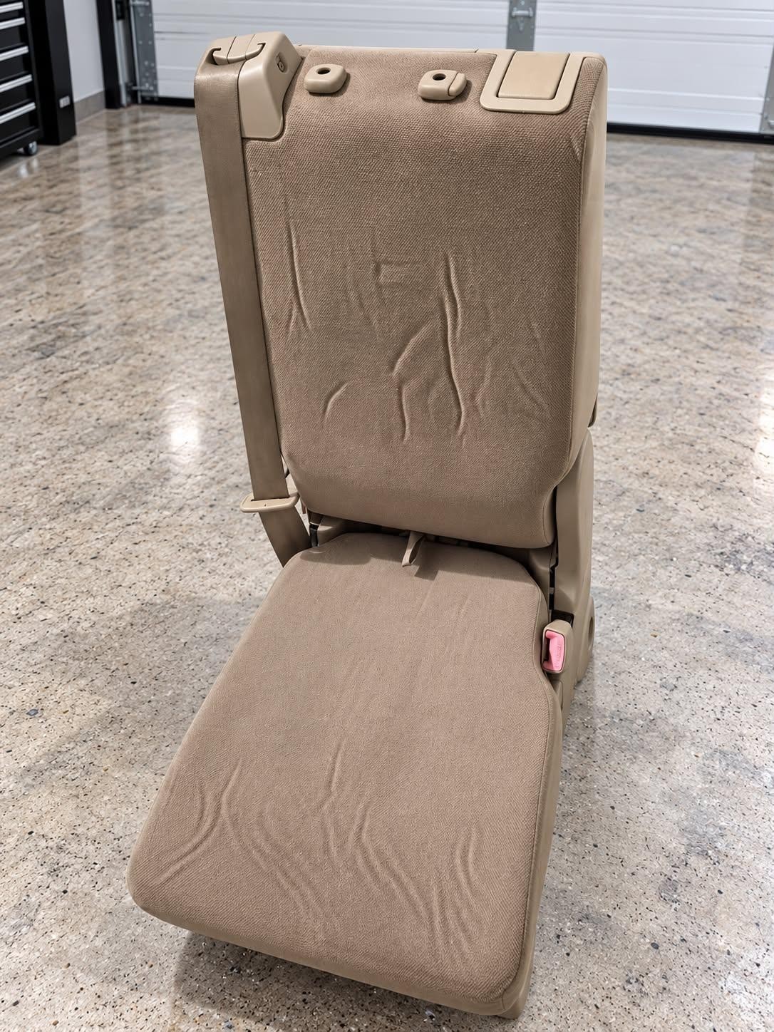 07-13 Tundra Front Middle Center Console Jump Seat OEM Cloth sand beige