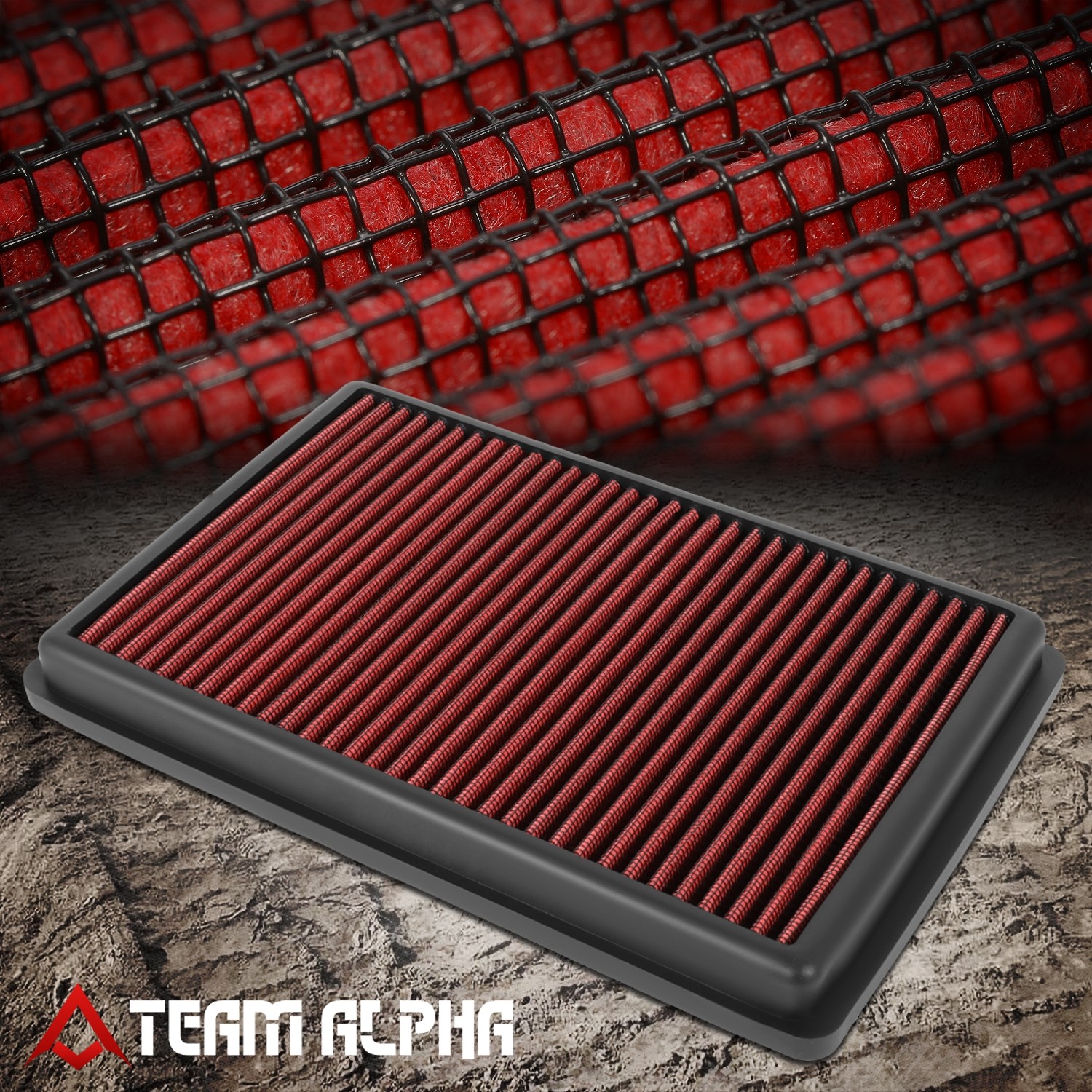 Fits 17-19 Elantra/Forte/-20 Kona/Veloster/Soul Washable Panel Air Filter Red