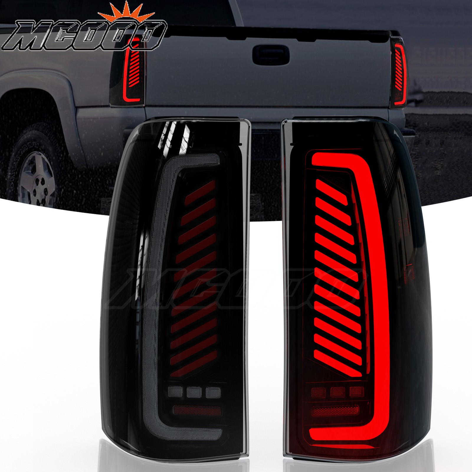 Sequential LED Tail Light for Chevy Silverado 2003-06,w StartUp Animation Smoked