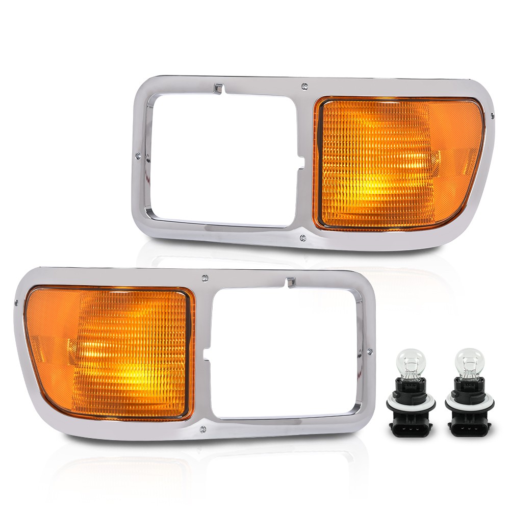 Fit For 2000-2015 Ford F650 F750 F-650 F-750 Headlights Bezel Corner Light Pair