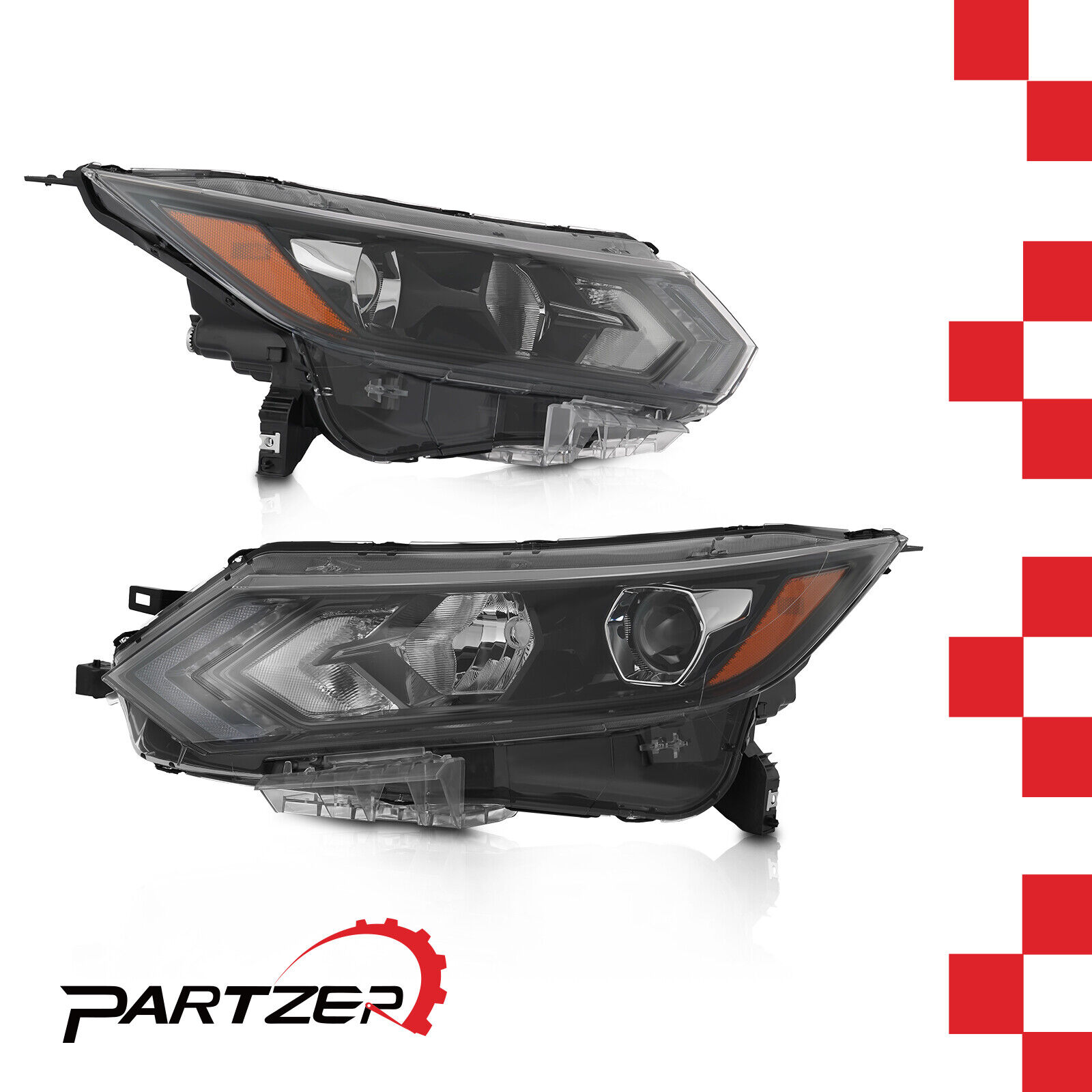 Pair Halogen Headlight W/LED LH + RH For 2020-2022 Nissan Rogue Sport NI2503279