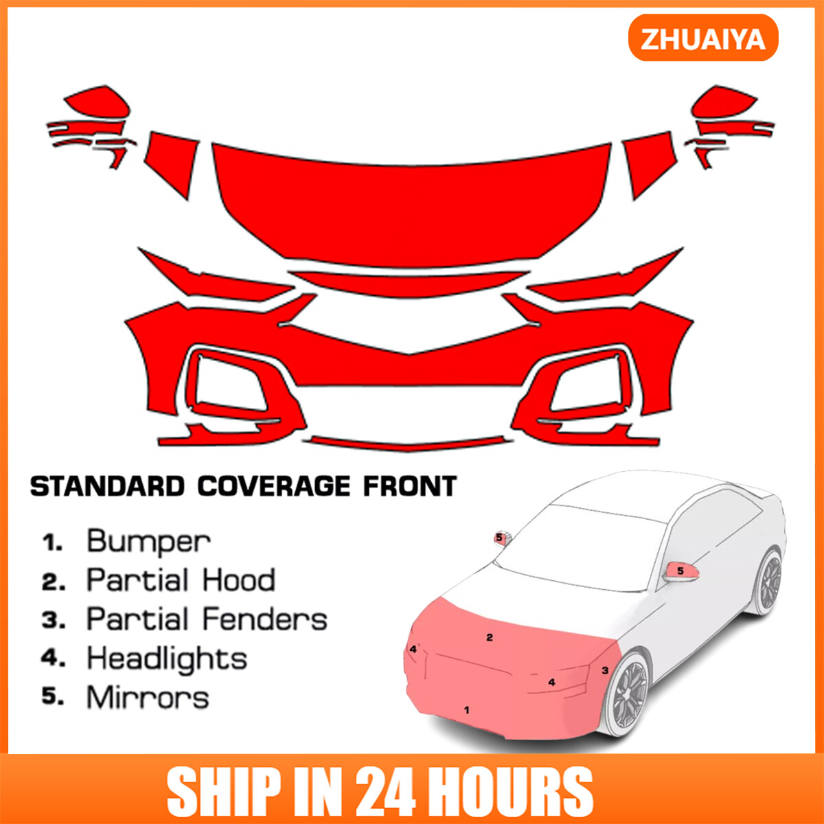 8.5Mil PreCut Paint Protection Film Clear Bra PPF Kit For Acura MDX A-Spec 2025