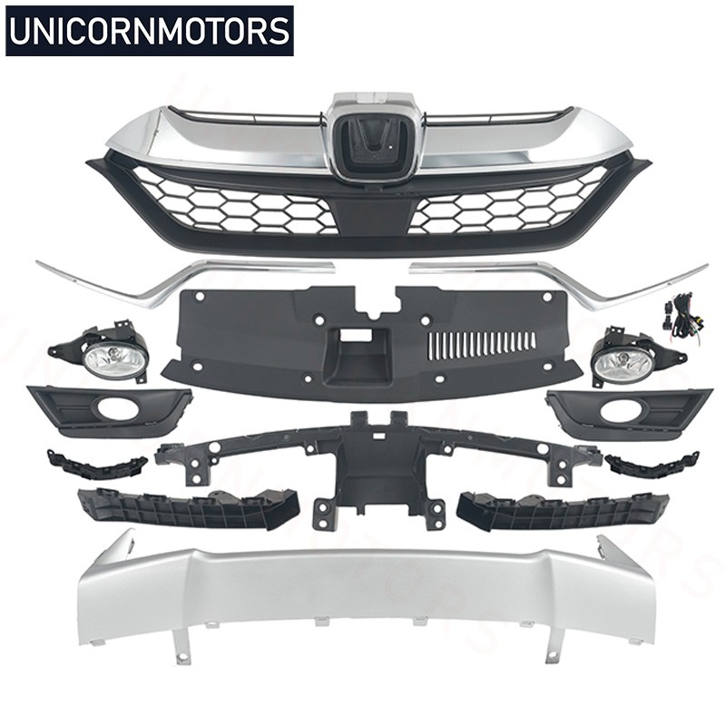 Front Grille Trim Garnish Fog Light Bracket 16pcs Fit Honda CR-V 2017-2019 CRV