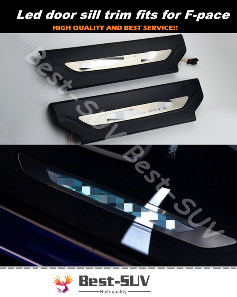 Fits for Jaguar F-pace 2016-2021 LED door sill trim stuff Plate guard cover