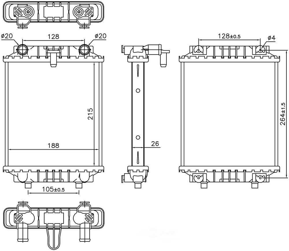 Radiator-Base, GAS, Eng Code: CYFB, Turbo Nissens 60372