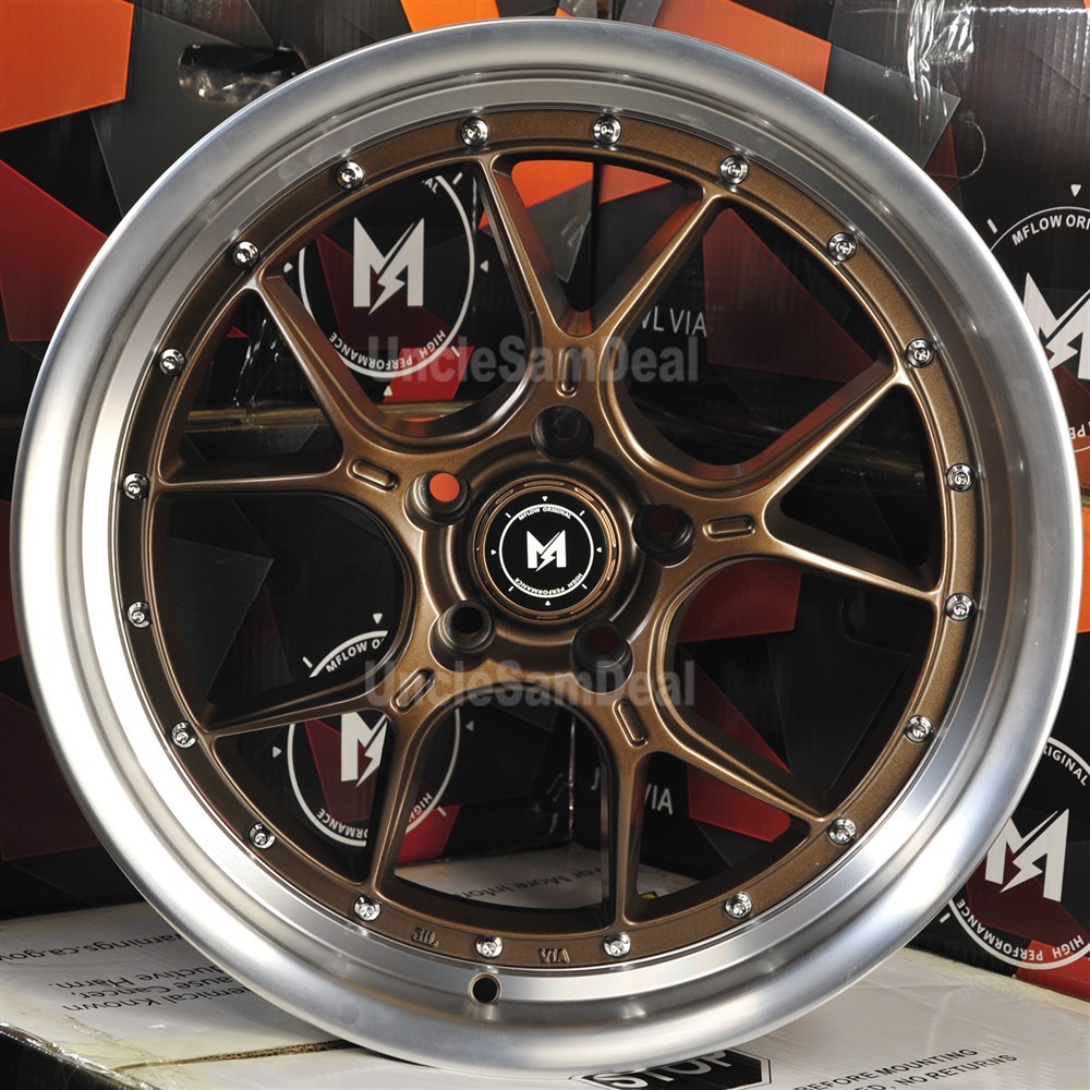 Staggered 20x8.5 20x9.5 5x114.3 Mflow MFL1 matte bronze 10 spokes sport 4 wheels