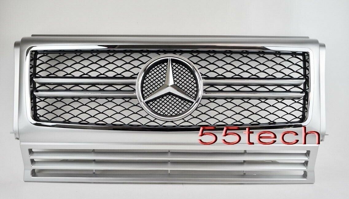 Mercedes G Class W463 Grille Grill G500 G55 90~18 AMG Silver Black Mesh SL BK A2