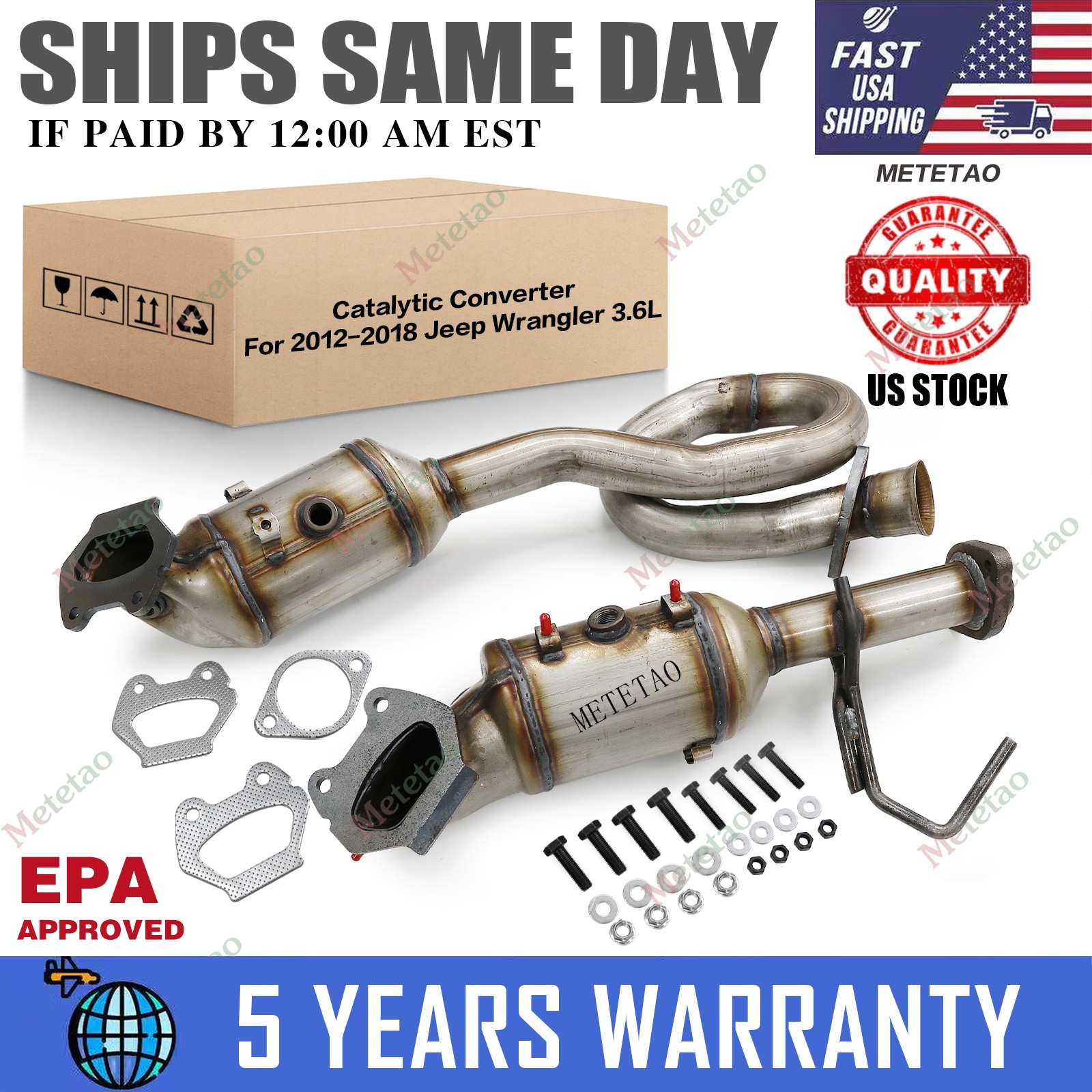 For 2012-2018 Jeep Wrangler Exhaust Catalytic Converter  LH＆RH 3.6L V6 641511