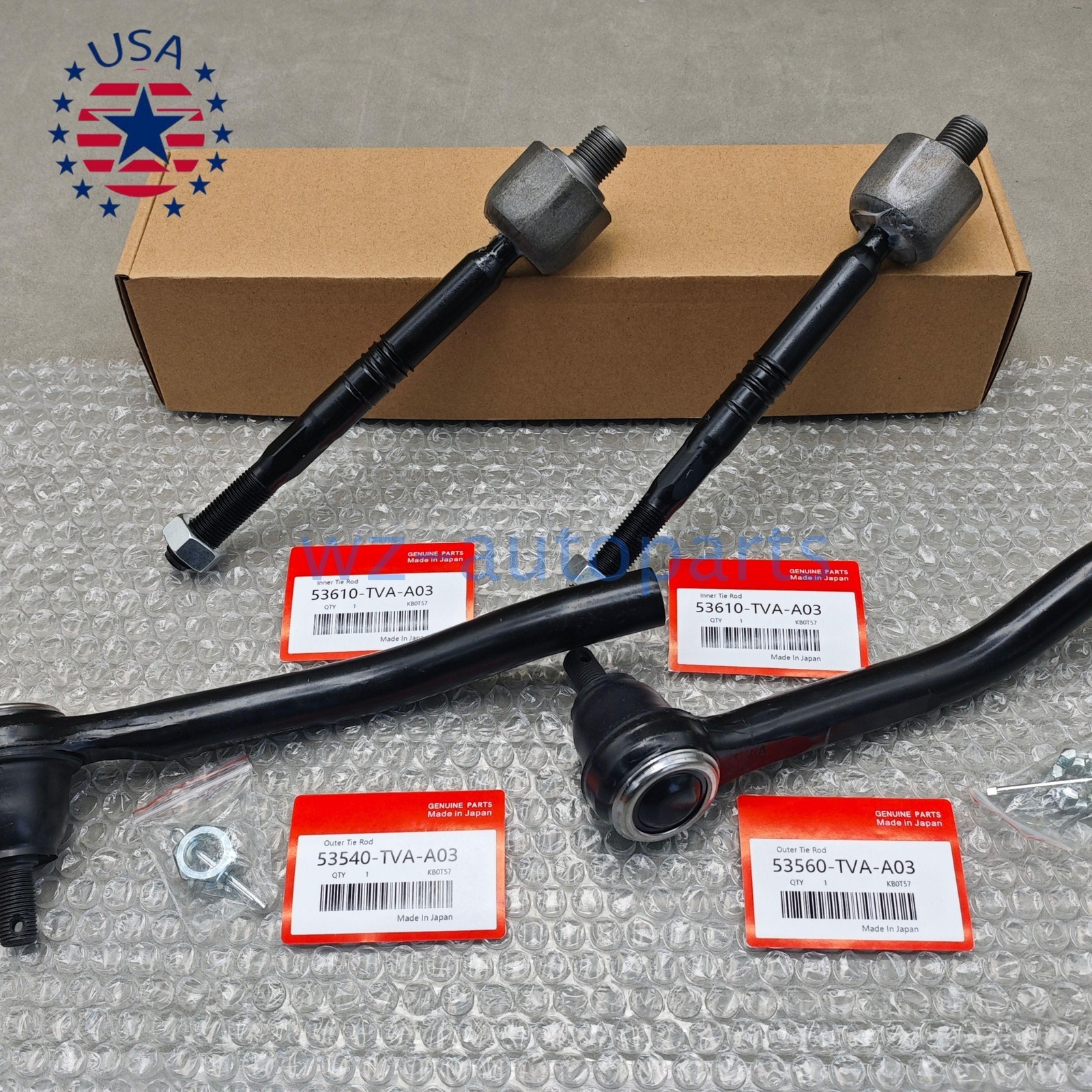1 Set Inner + Outer Tie Rod Steering Gear For 2018-2022 Honda Accord USA