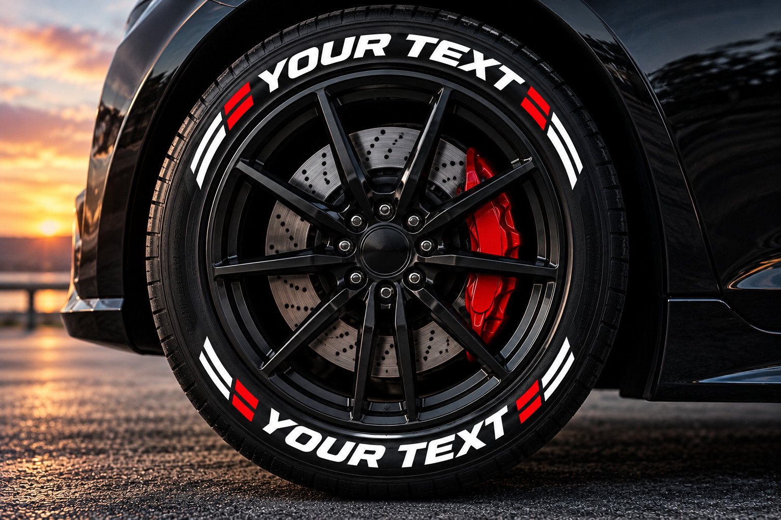 Custom Tire Lettering Sticker Personalized Text Tyre Decals Car Truck 8 Kit Pack