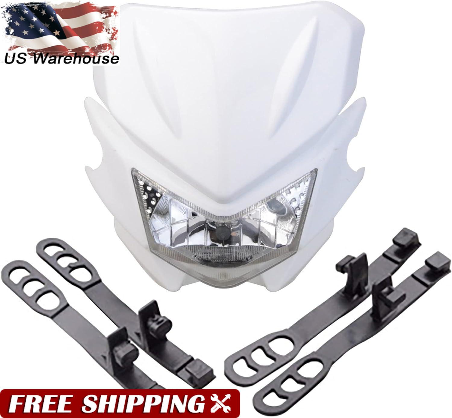 Headlight Head Lamp Universal for Dirt Bike Motorcycle Enduro Supermoto Motor US
