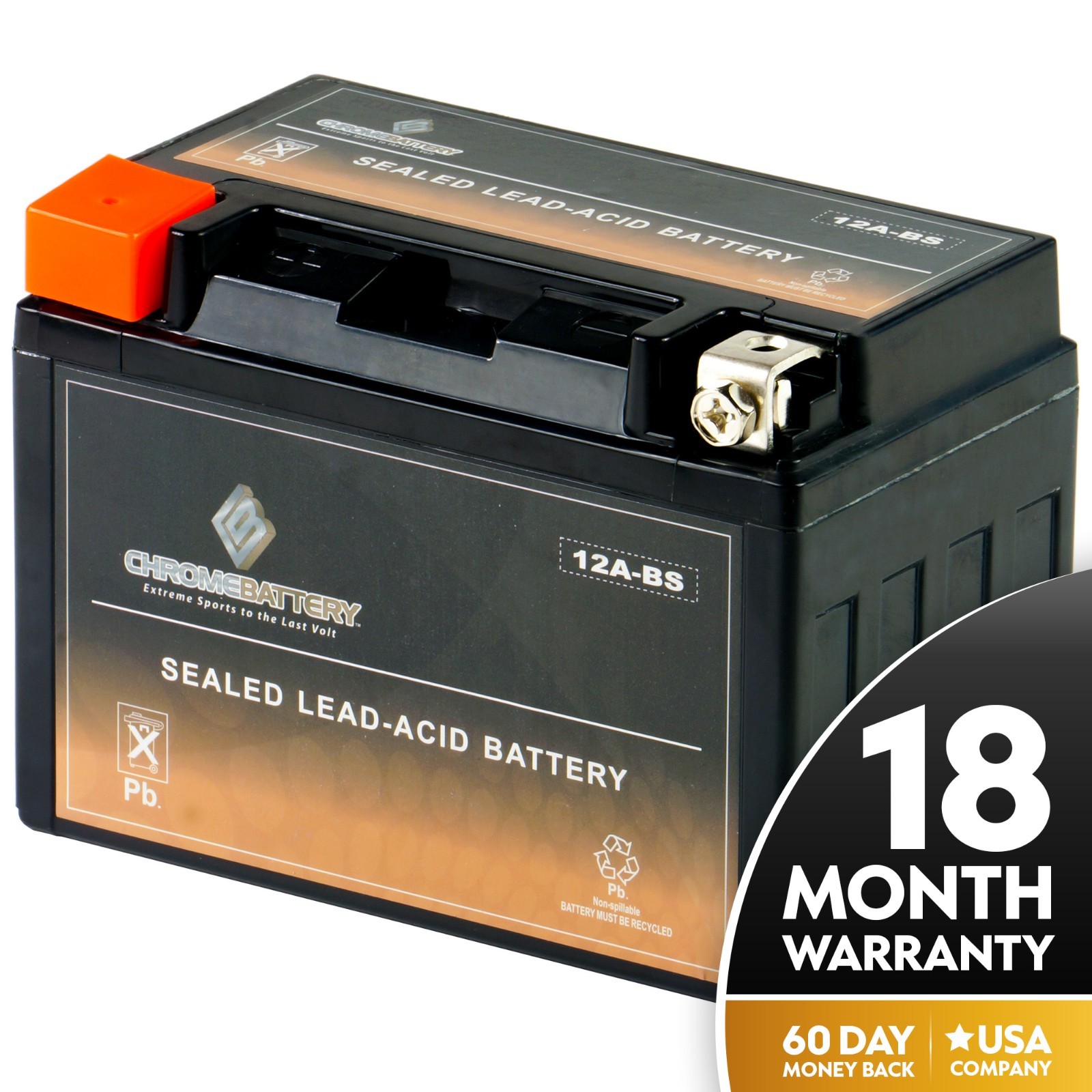 YTX12A-BS High Performance -Maintenance Free- Sealed AGM Motorcycle Battery