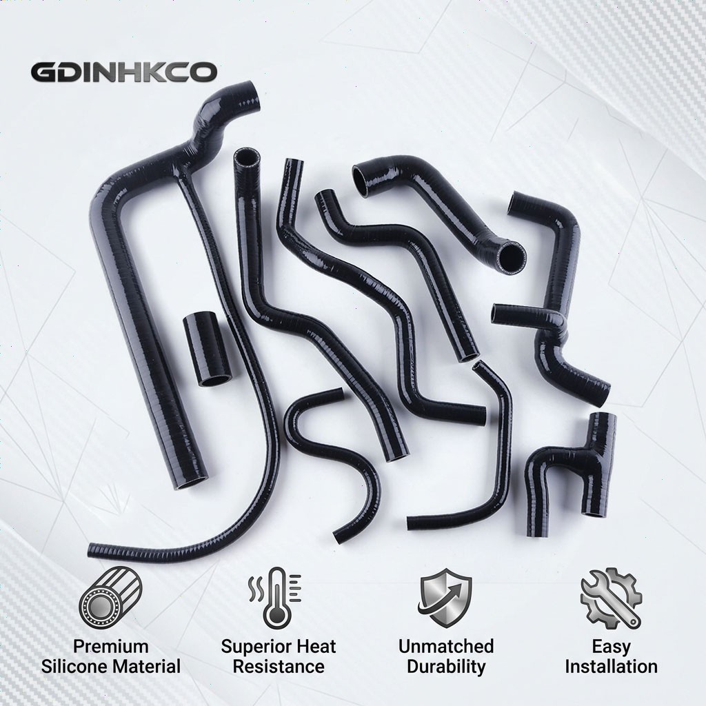 For 1990-1995 VW Corrado G60 Supercharged Silicone Radiator Hose Kit Black Pipe