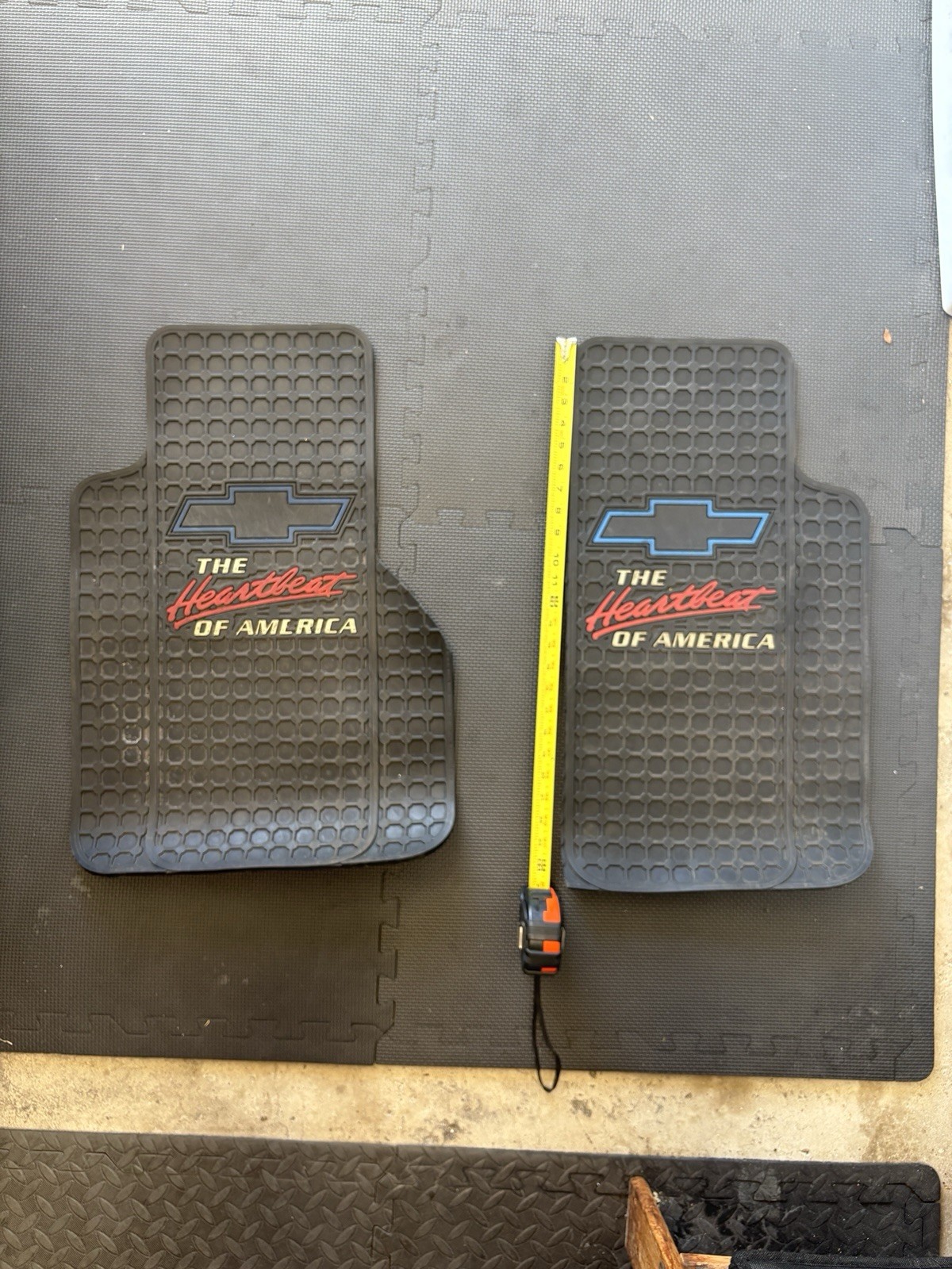 Vintage Chevy The Heartbeat of America Rubber Floor Mats – Matching Pair