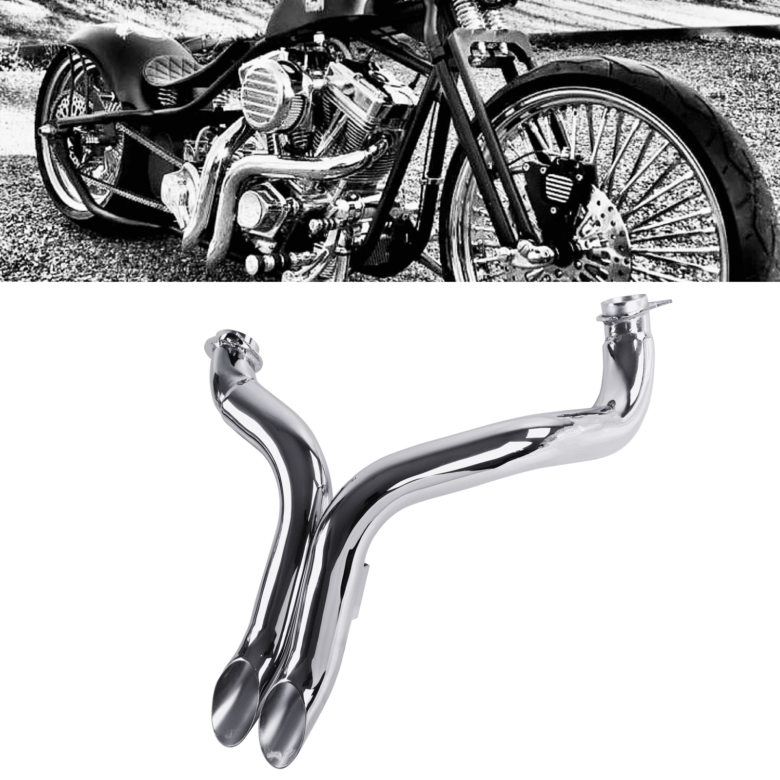 IRON GROWL 2'' Loud Drag Shovelhead Exhaust Pipes for Harley Exhaust Shovelhead