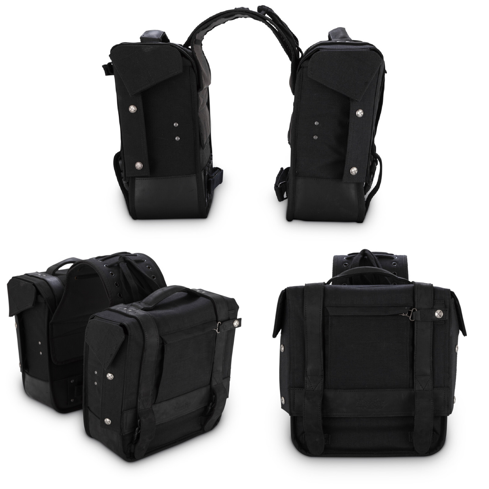 New Burly Brand Motorcycle Throw Over Saddlebag Saddle Bag Black Leather
