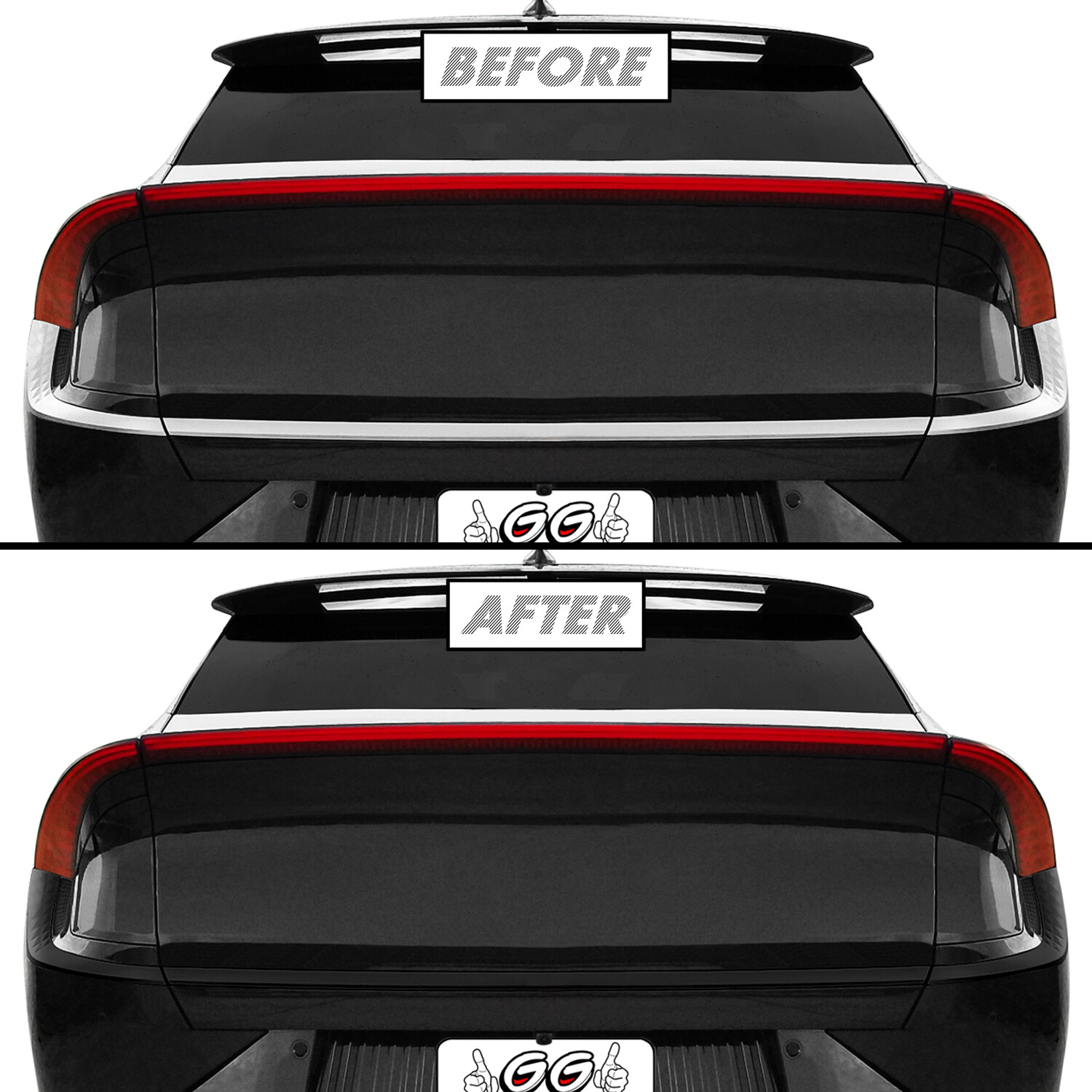 Chrome Delete Blackout Vinyl Overlay for 2022-24 Kia EV6 Rear Trim