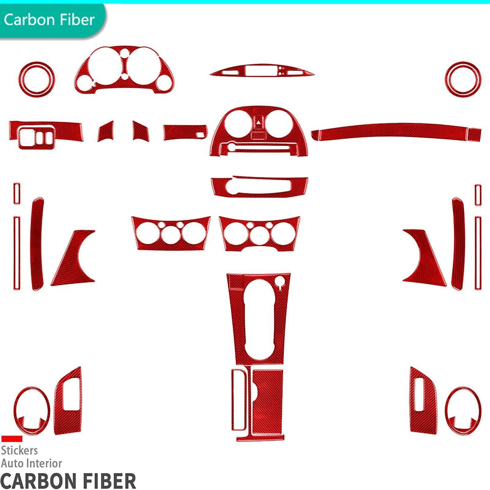 42Pcs Suitable for Mitsubishi Eclipse red carbon fibre full interior kit 2006-12