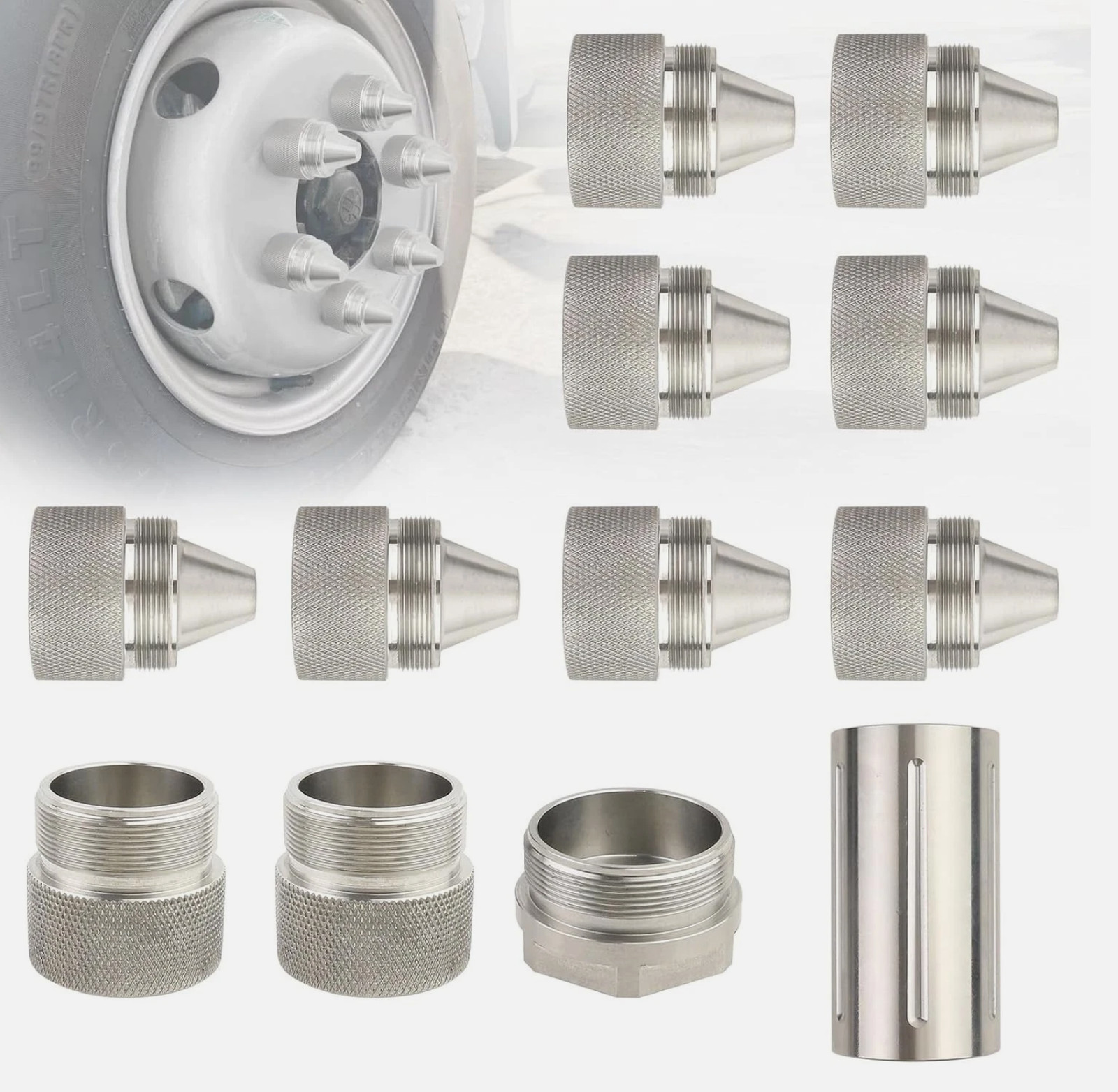 12Pcs 1.375X24 Aluminum Alloy Cone Shaped Parts for Car Truck 12Pcs 1.375X24 Aluminum Alloy Cone Shaped Parts for Car Truck