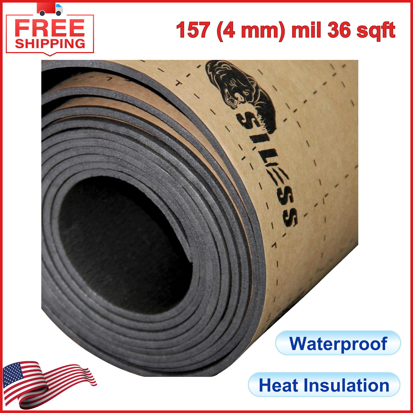 Siless Liner 157 (4 mm) 36 sqft Car Sound Deadening AND Heat Insulation PE Foam