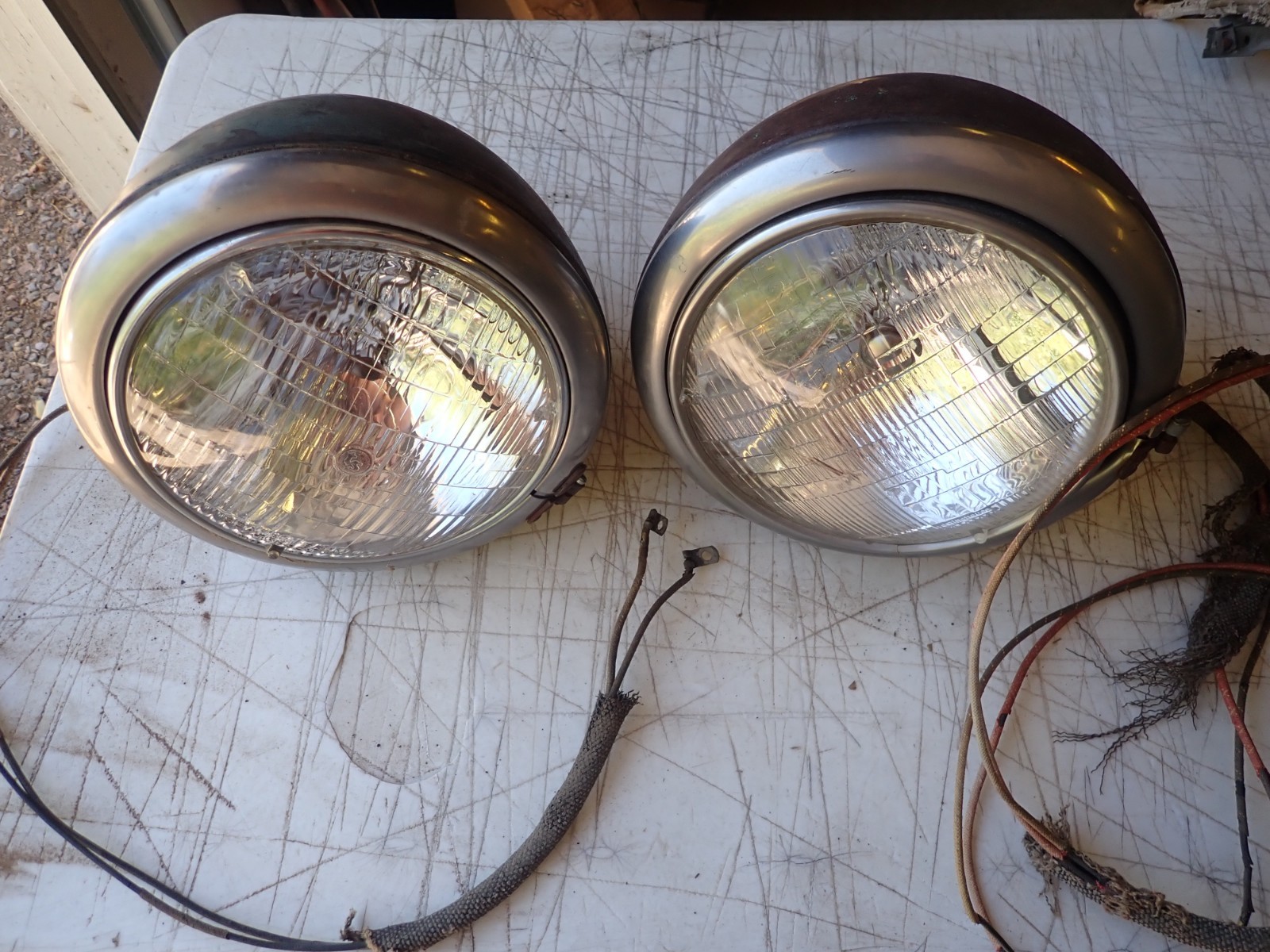 Pair  1942 1946 1947 Dodge Pickup Truck Headlight Assemblies WC WD