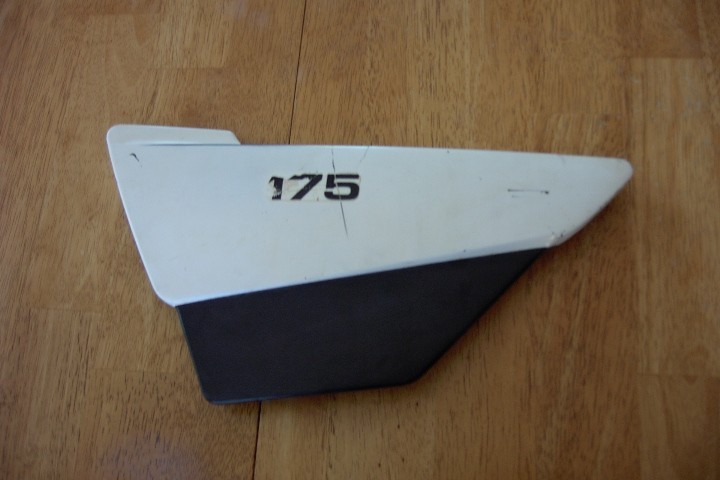 1980 Yamaha White Left Side Cover Ahrma MX175 2N4-21711-01-36