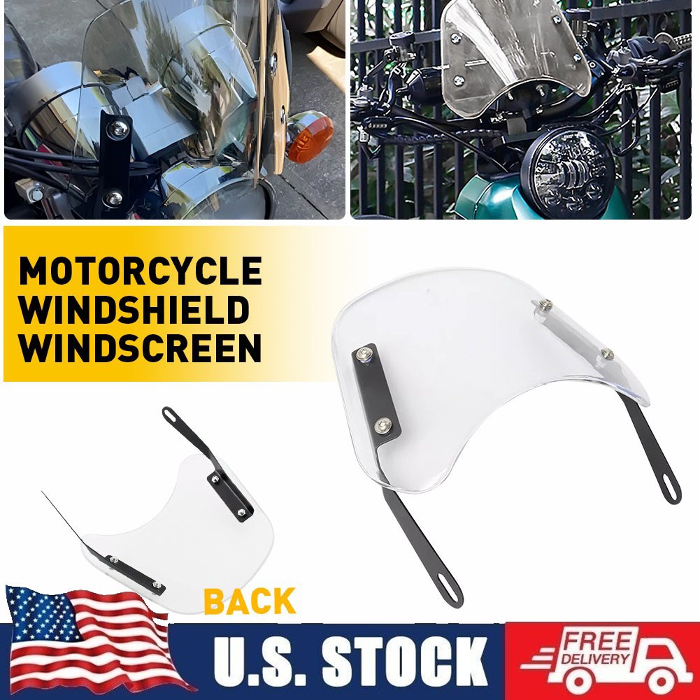 Motorbike Wind Screen Deflector Windscreen Motorcycle Windshield Universal Front