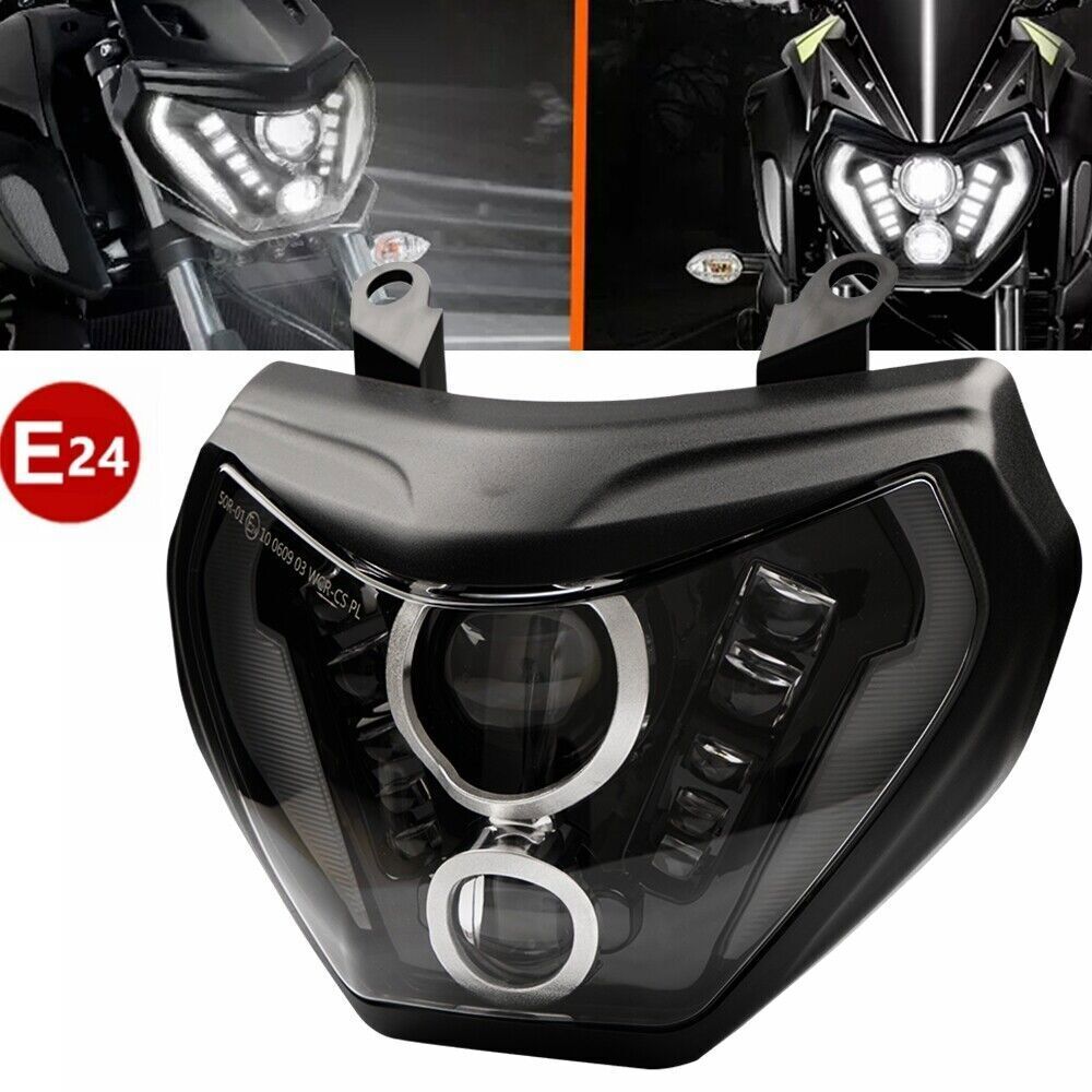 For Yamaha MT09 FZ09 2014-2016 MT07 2019 LED Projector Headlight With DRL