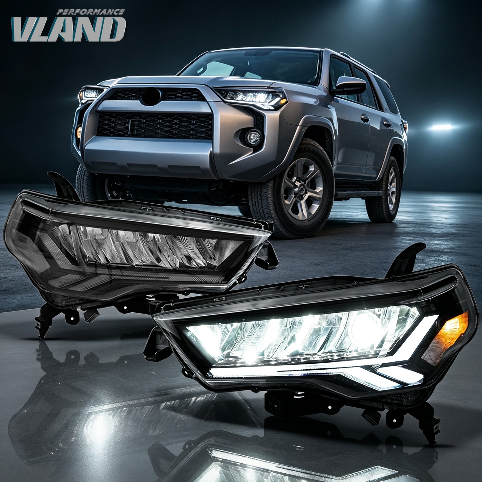 VLAND LED Headlights Assembly w/Startup Animation For 2014-2023 Toyota 4Runner VLAND LED Headlights Assembly w/Startup Animation For 2014-2023 Toyota 4Runner