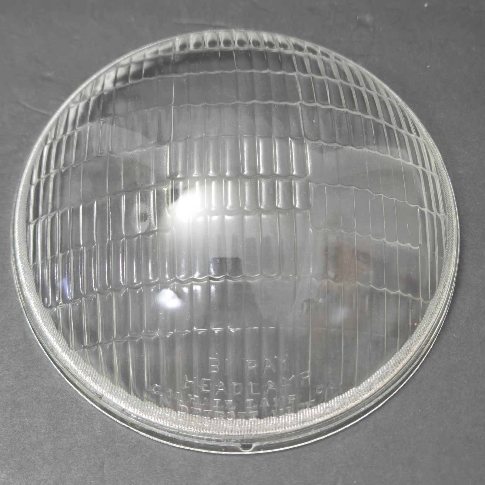 C.M. Hall Lamp Co. Bi Ray Convex Glass Headlight Lens 1930’s Or 1940’s 7 3/4”