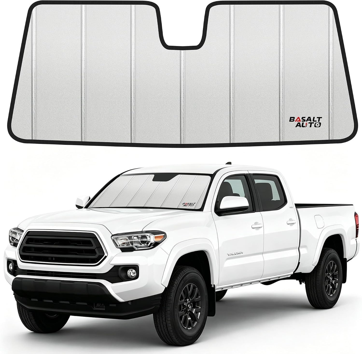 Windshield Sun Shade for Tacoma 2018-2023, UV Protection, Foldable, Custom Fit Windshield Sun Shade for Tacoma 2018-2023, UV Protection, Foldable, Custom Fit