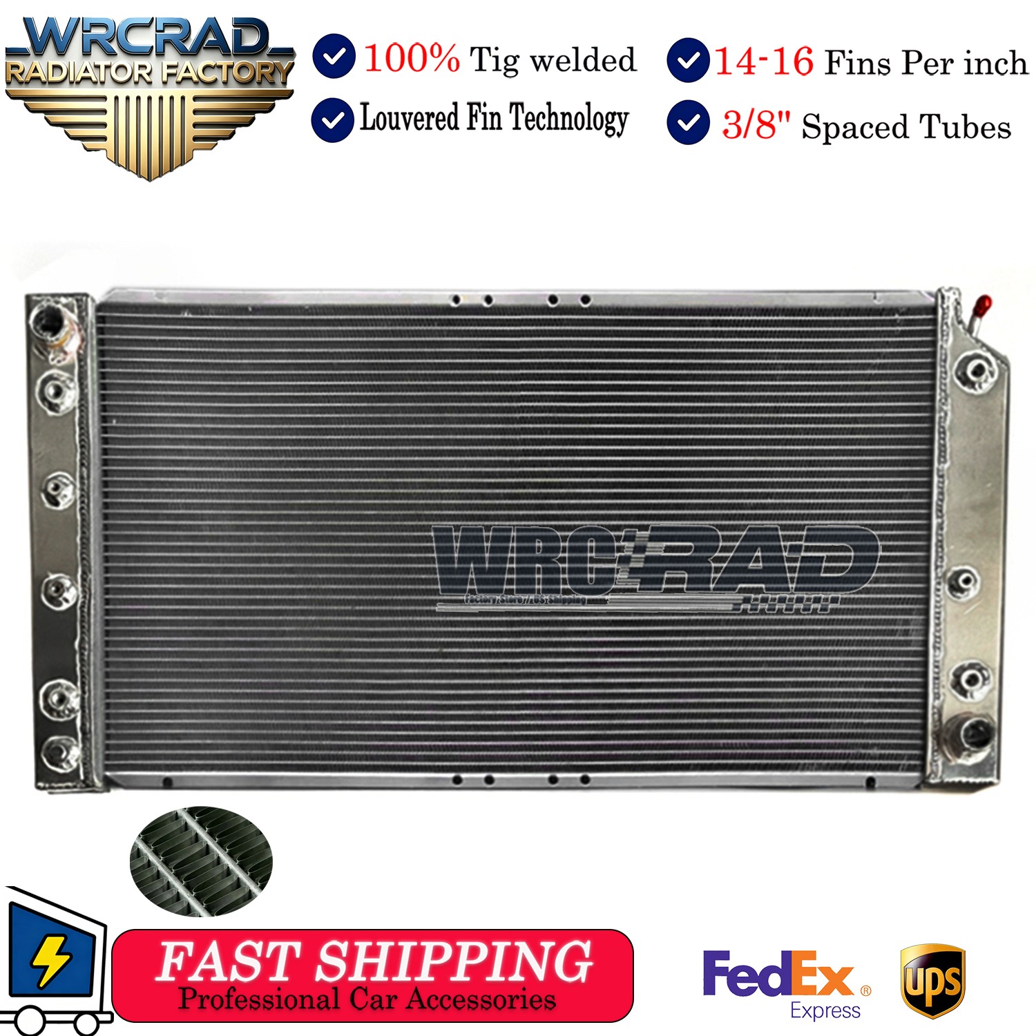 Aluminum Radiator For 1994-1996 1995 Chevy Caprice Impala Buick Roadmaster 5.7L
