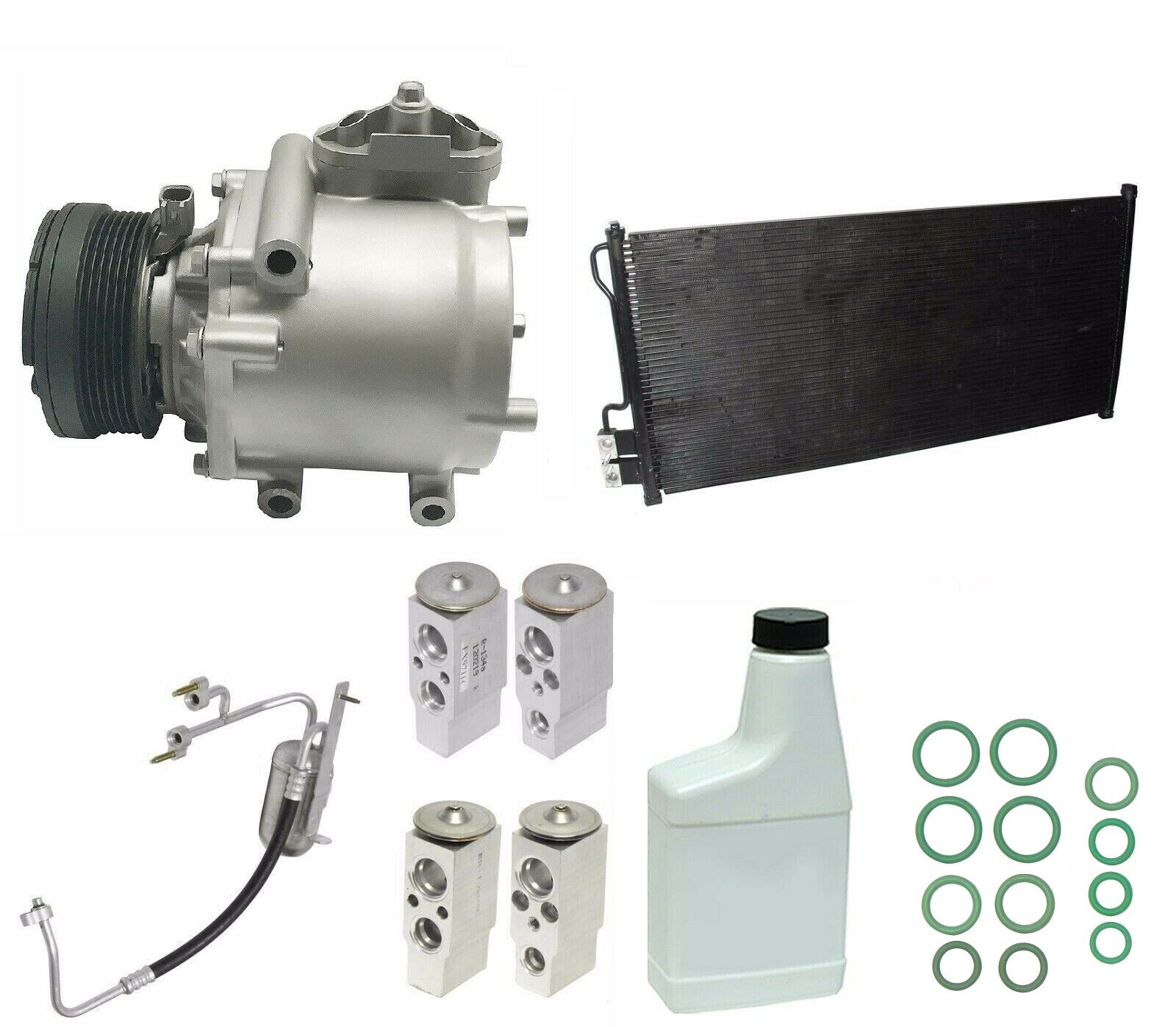 REMAN A/C COMPRESSOR KIT IG557 WITH CONDENSER AND WITH REAR A/C