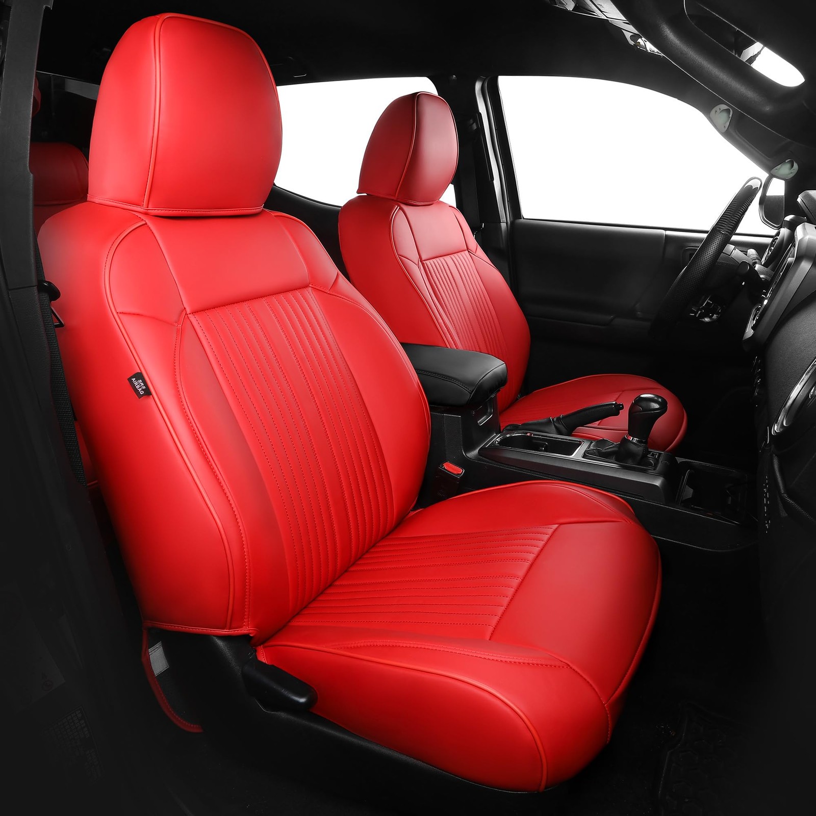 FREESOO Custom Fit Seat Covers for Toyota Tacoma 2005-2015 Full Set, Red FREESOO Custom Fit Seat Covers for Toyota Tacoma 2005-2015 Full Set, Red