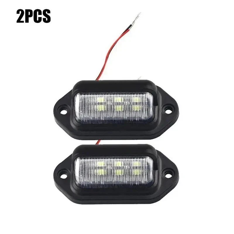 2× Universal LED License Plate Tag Light Lamp White For Truck Trailer SUV RV Van