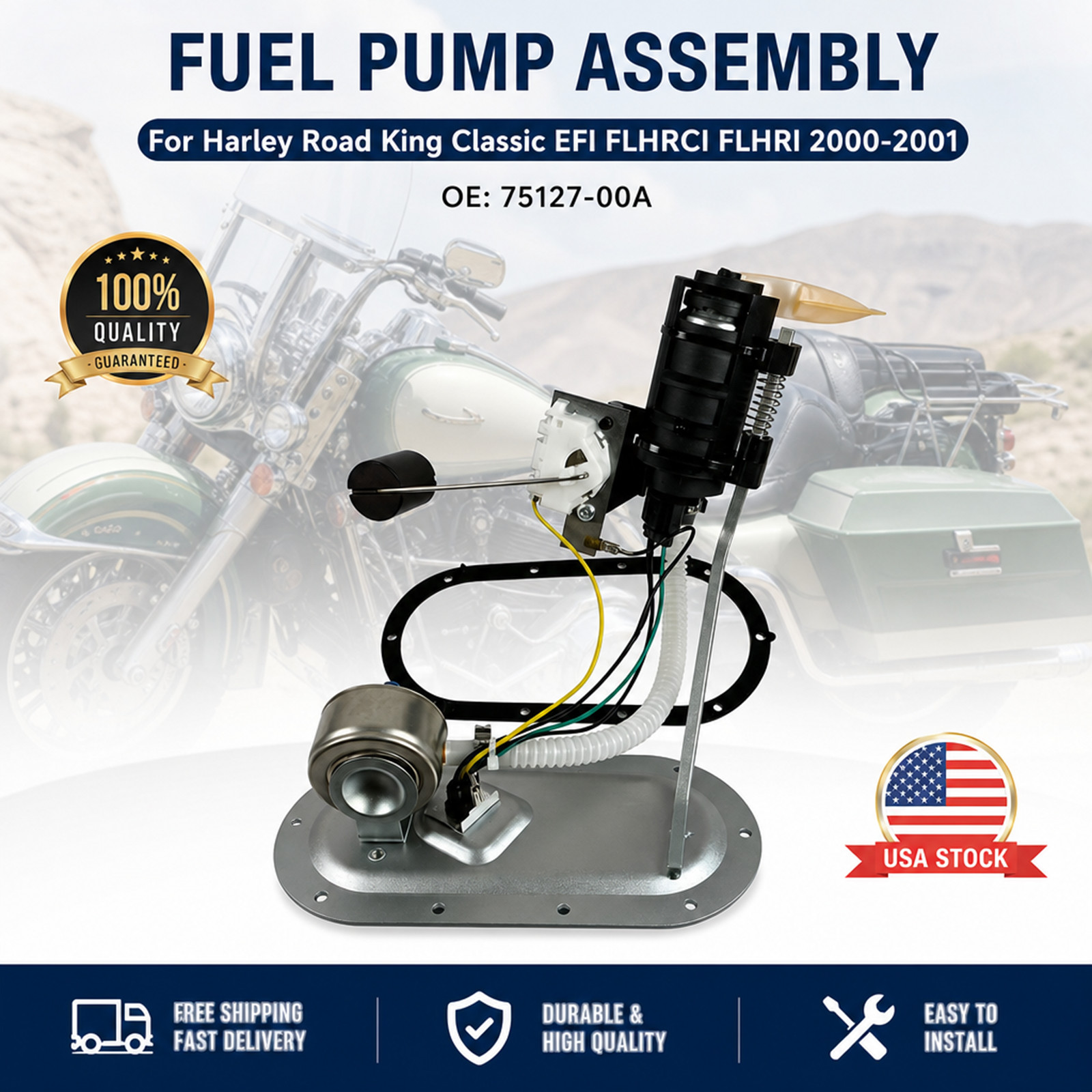 NEW Fuel Pump Assembly For Road King Classic EFI FLHRCI FLHRI 2000 2001