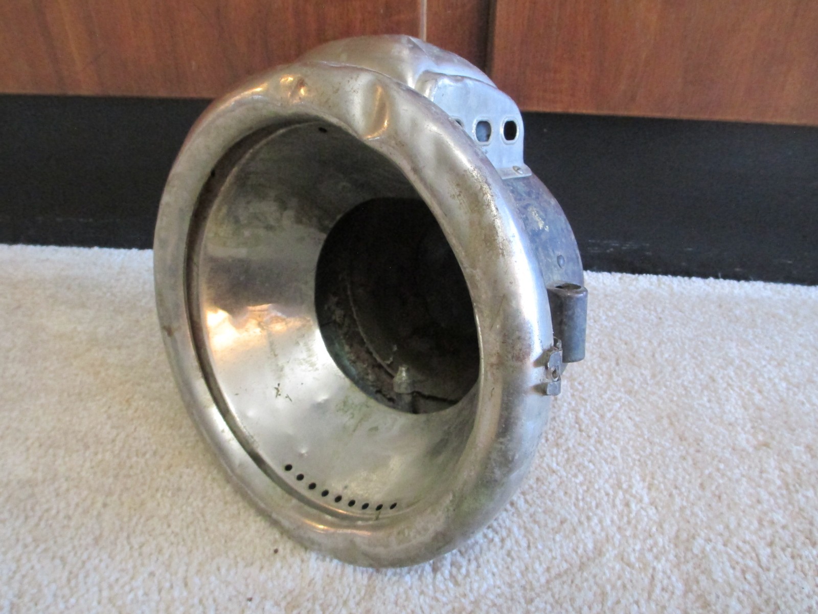 ANTIQUE C.M. HALL LAMP CO. MODEL 186 BRASS HEADLIGHT BUCKET