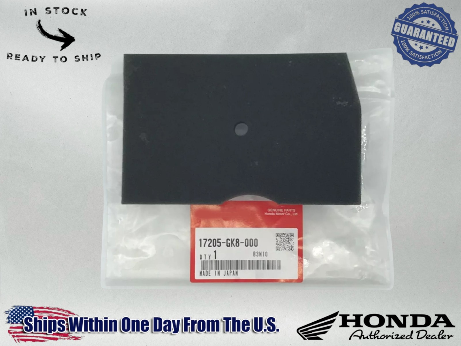 Honda OEM (84-87) Spree NQ50 Air Filter Element 17205-GK8-000 Honda OEM (84-87) Spree NQ50 Air Filter Element 17205-GK8-000