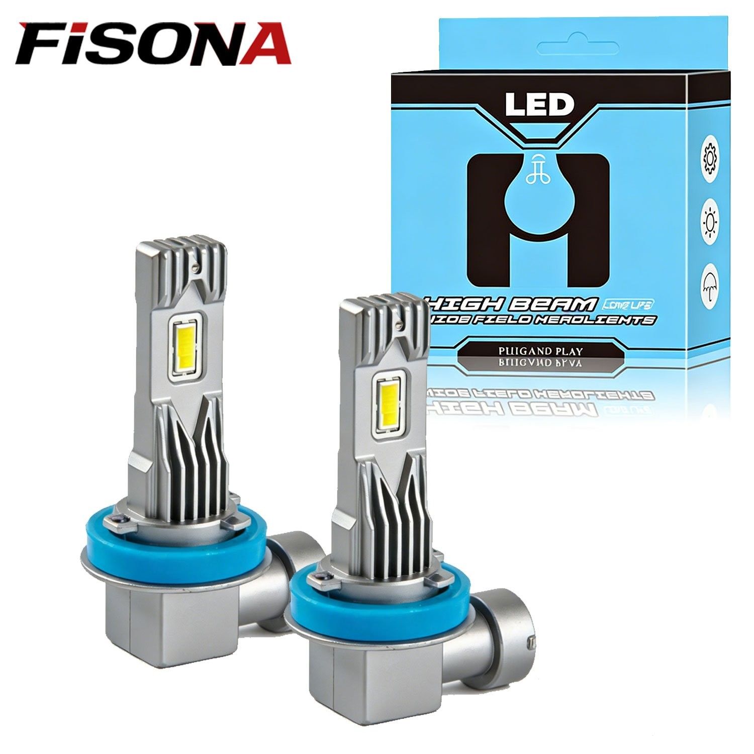H8 H11 LED Headlight Super Bright Bulbs Kit 6500K White 80000LM High/Low Beam