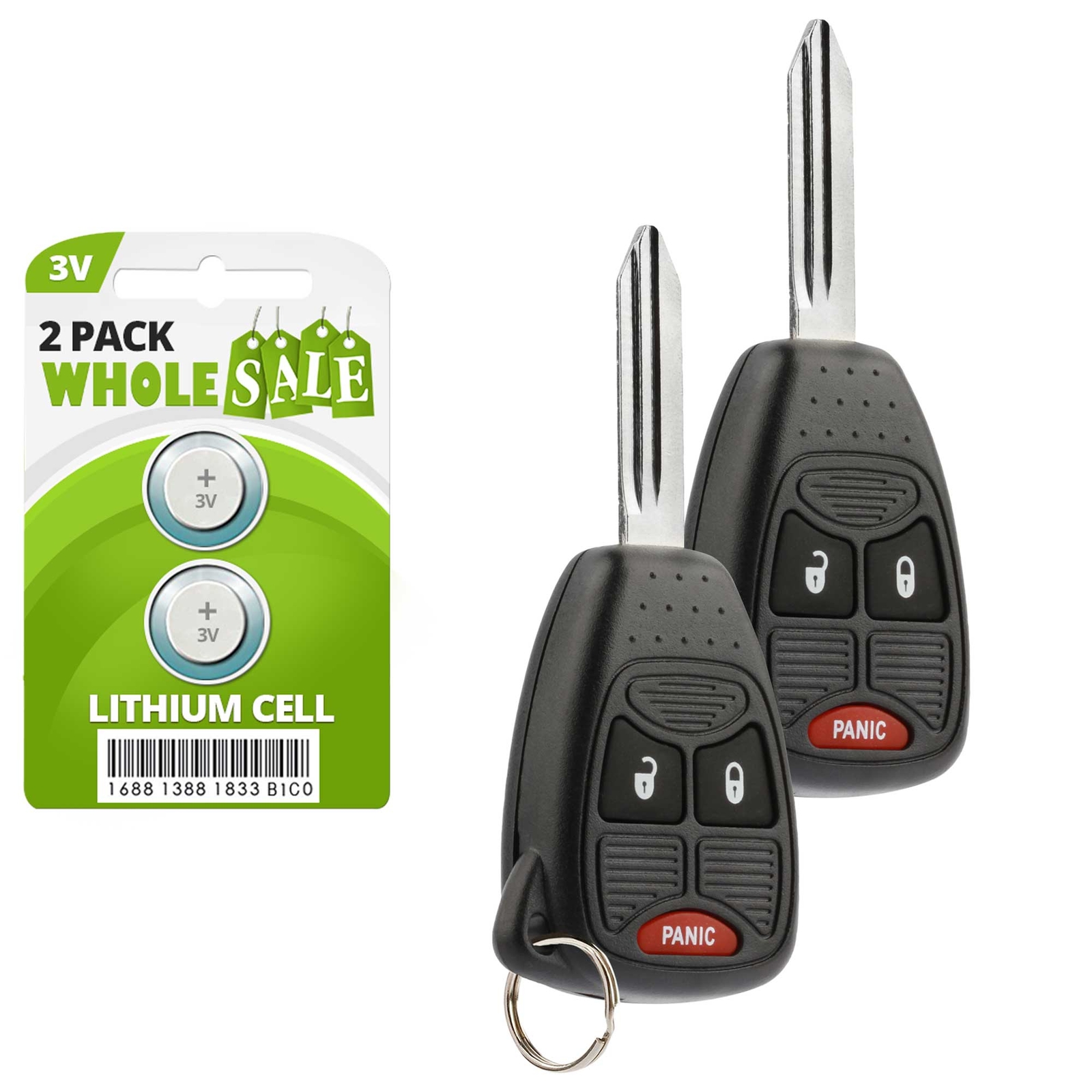 2 Replacement For 2006 2007 2008 2009 Dodge Ram Key Fob Remote