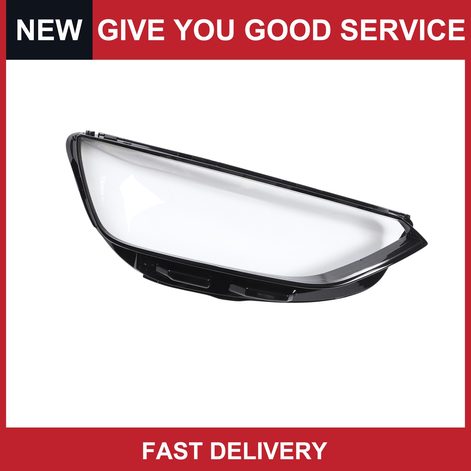 1Pc Car Front Right Headlight Lens Cover for Audi A4 2020-2023 Pc Clear Black