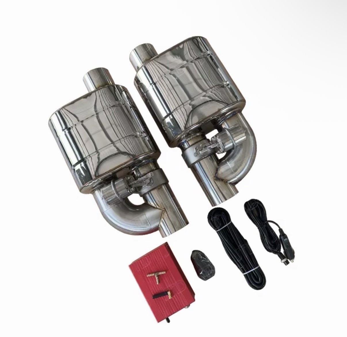 JTLD High Quality Performance Exhaust Muffler Vacuum Valve Muffler with 201SS 1