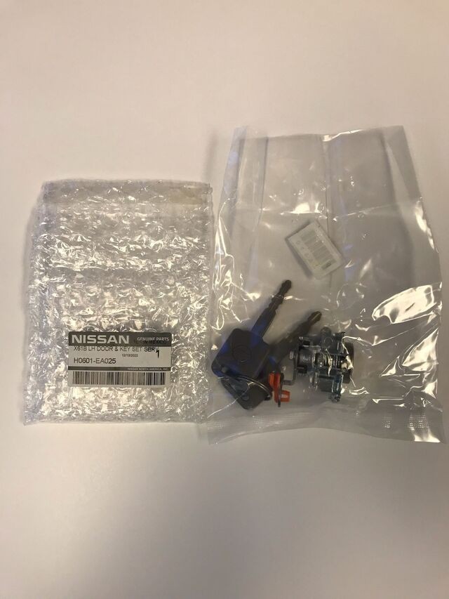 Genuine Nissan Left Front Door Lock Cylinder w/ Keys - NEW OEM