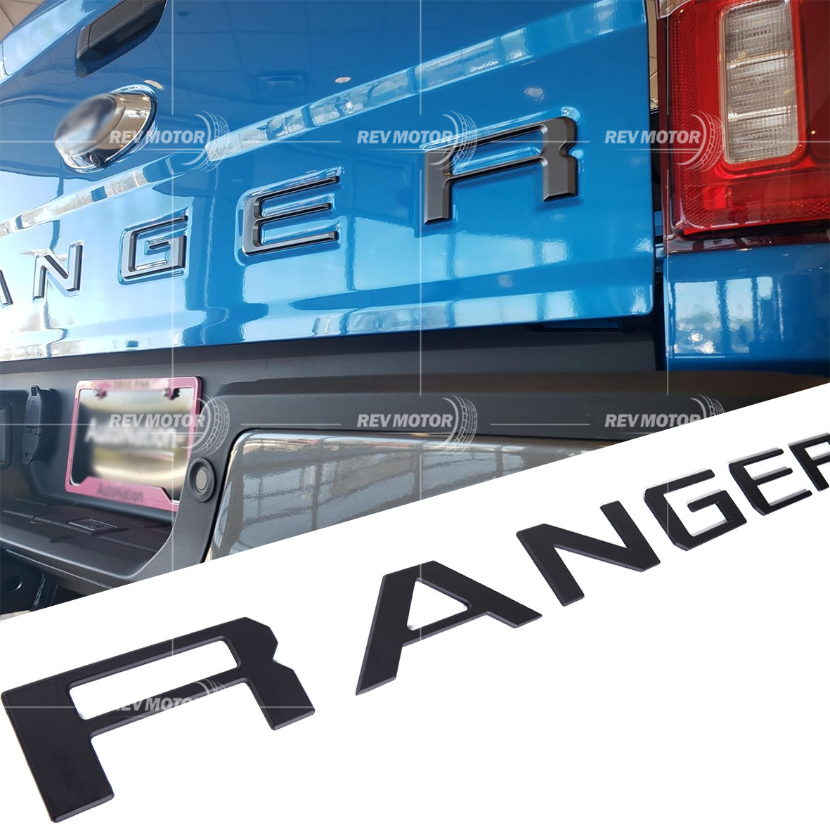Matte Black 3D Raised Rear Tailgate Letters Emblem For Ranger 2019-2023 Badge