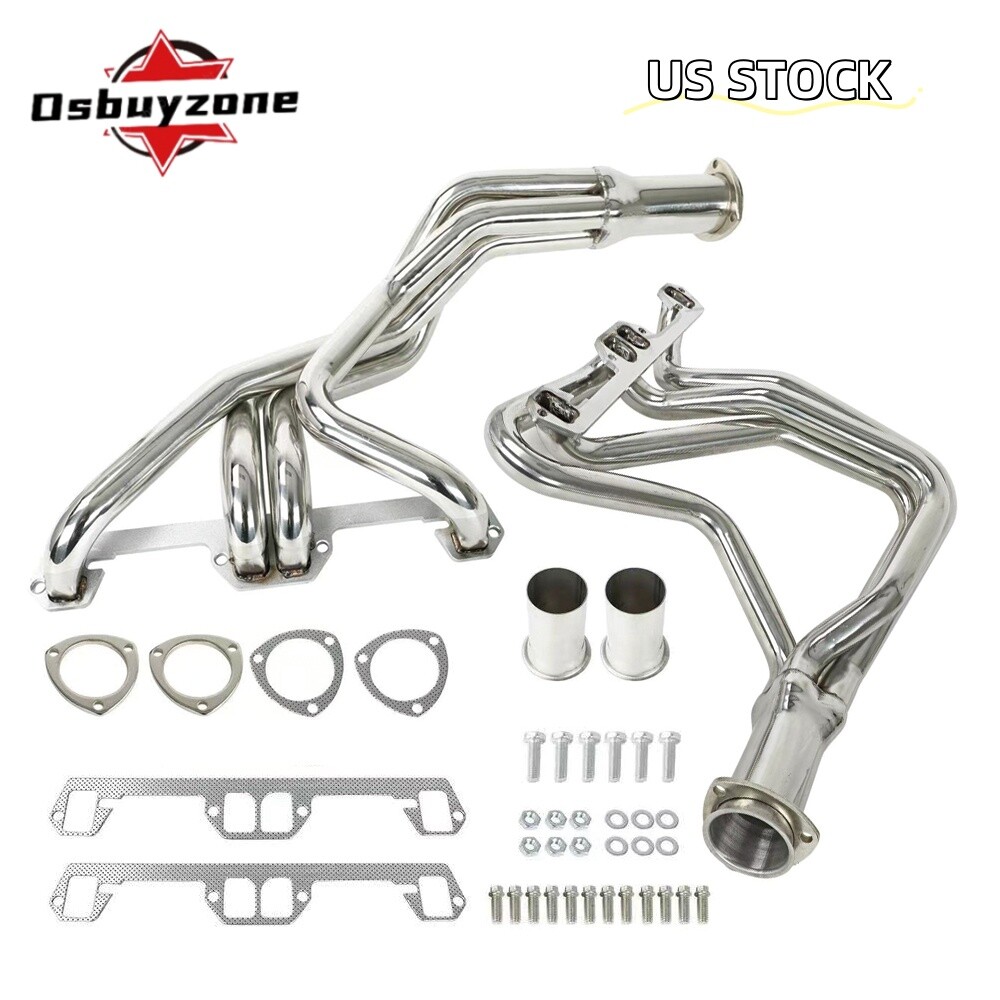 for 1972-1991 Dodge 5.2L 5.9L V8 Pair Stainless Steel Tube Long Exhaust Headers 