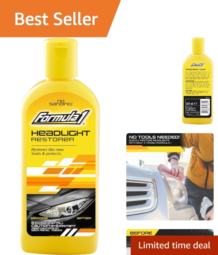 Headlight Restorer & Sealant - One Step 8oz Polish for Clarity & UV Protection