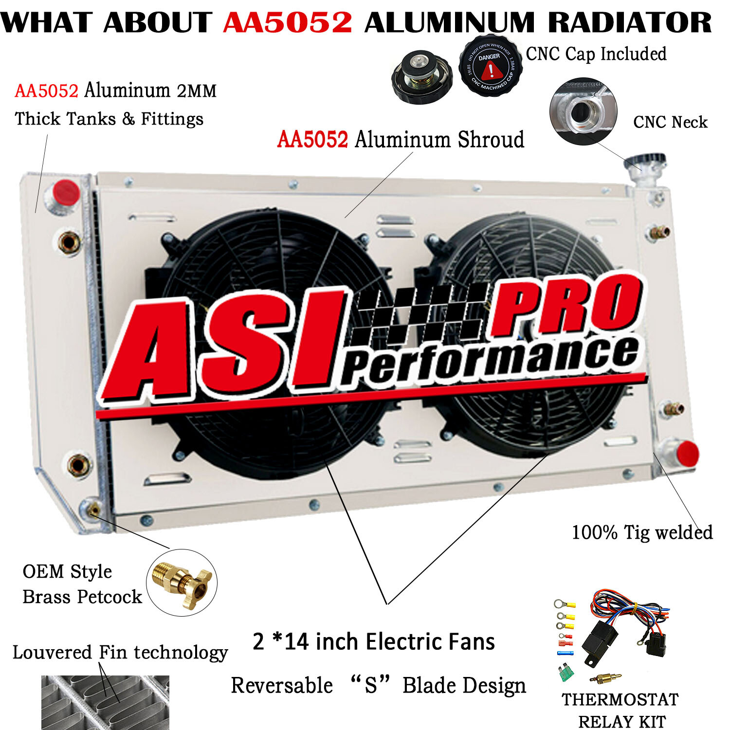 3 Row Radiator+Shroud Fan Kit For 1990~2000 Chevy GMC C/K 1500 2500 3500 5.0 5.7