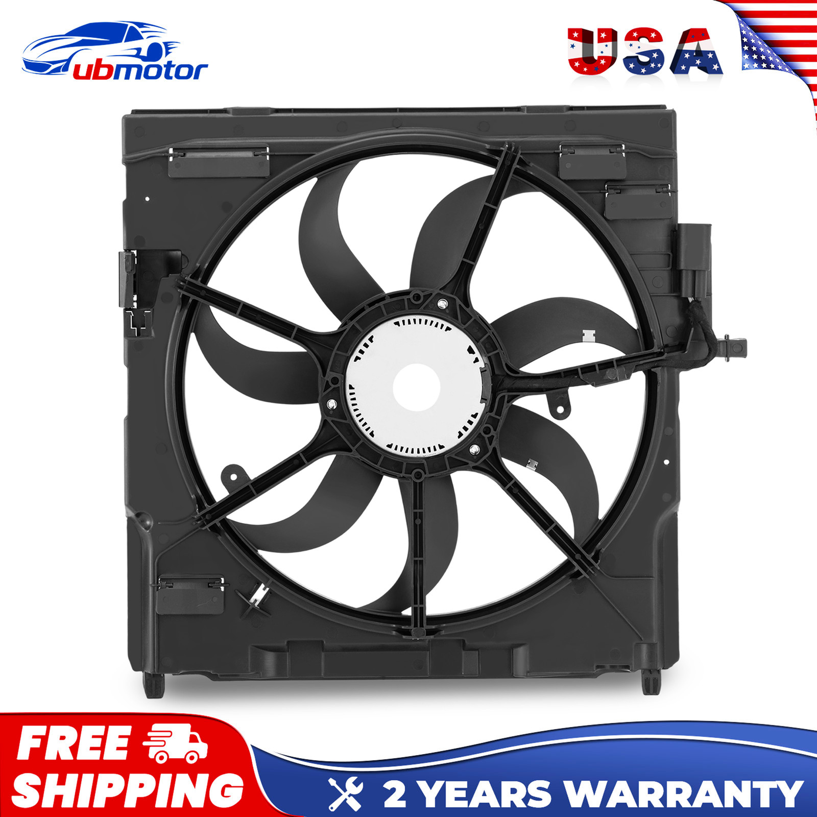 1PC Electric Radiator Cooling Fan Assembly For 2007-2010 BMW X5 3.0L & 4.8L