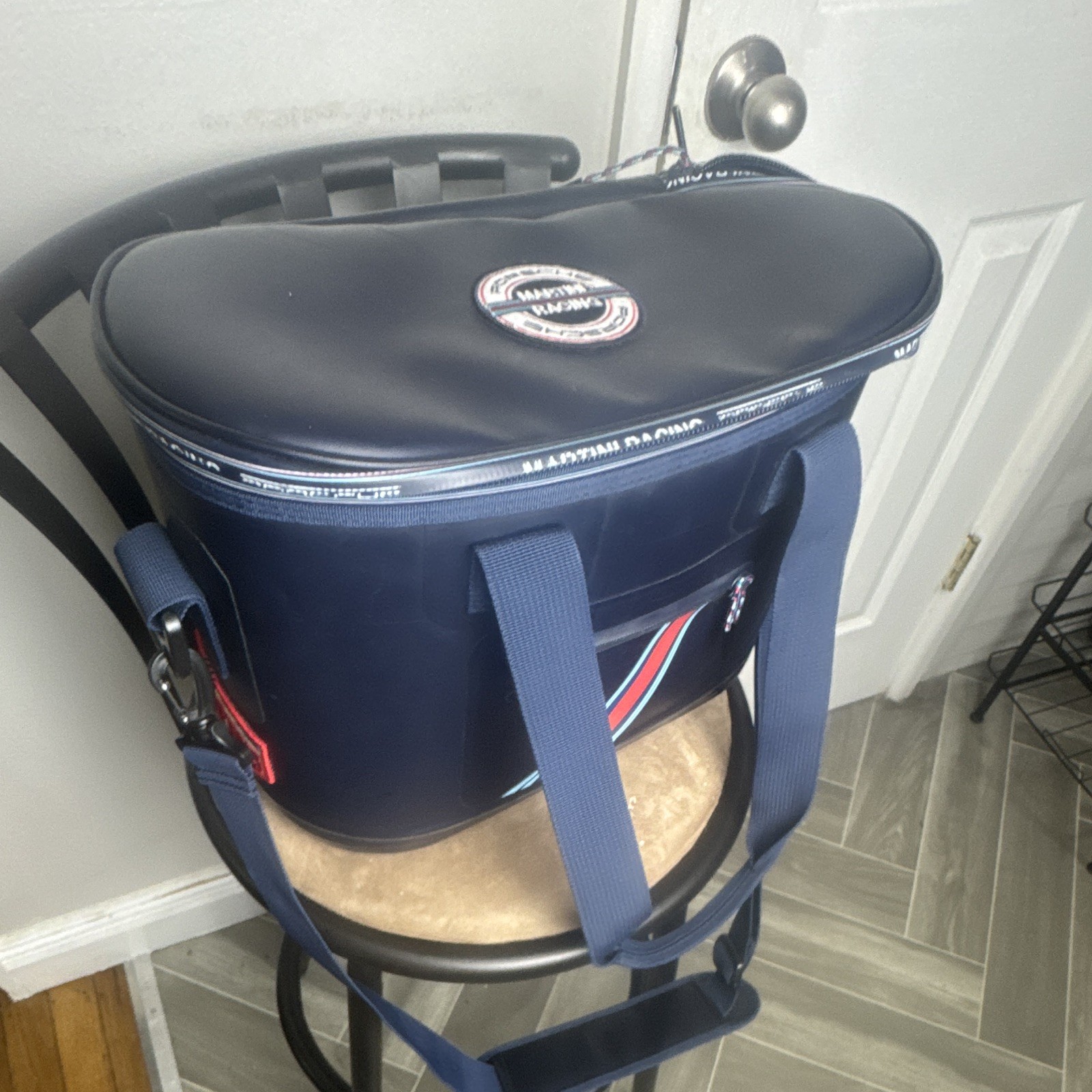 Porsche Martini Racing Navy Cooler Insulated Bag W/ Shoulder Strap Zipper Damage